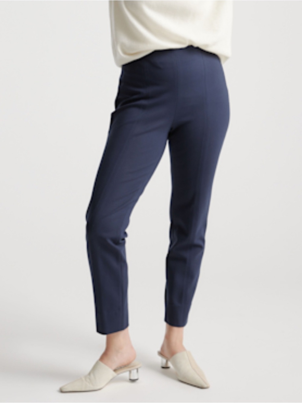 Quince Ultra-Stretch Ponte Pintuck Ankle Pants
